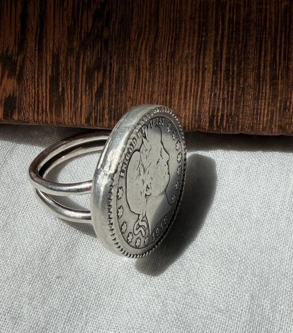 Liberty coin ring -adjustable