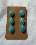 Three stone Kingman dangle earrings