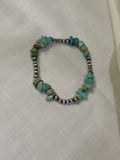 Turquoise and sterling stretchy bracelet